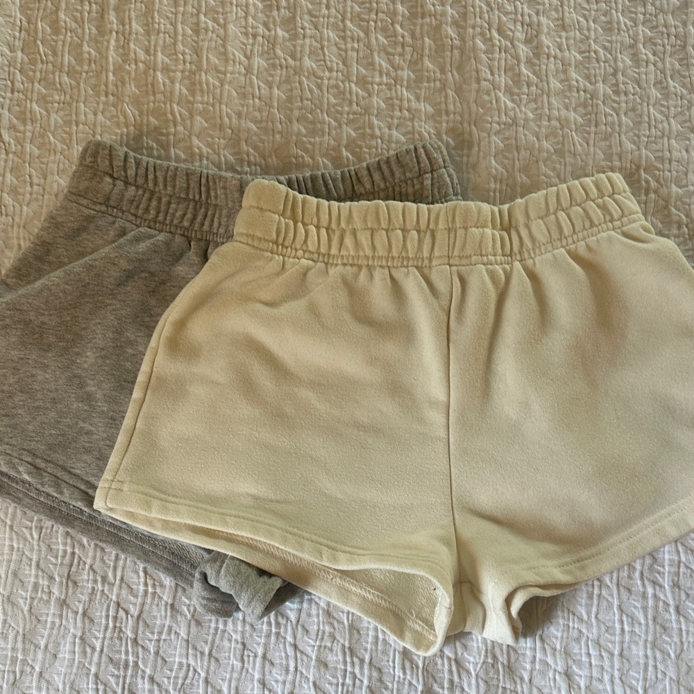 SHEIN Cream and Grey Casual Shorts